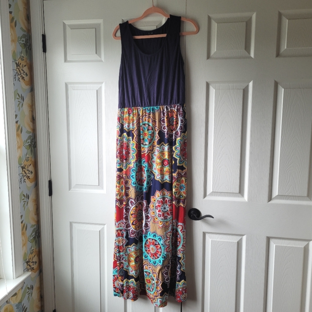 Zattcas Maxi Dress No Sleeve Lightweight Plus Size XXL